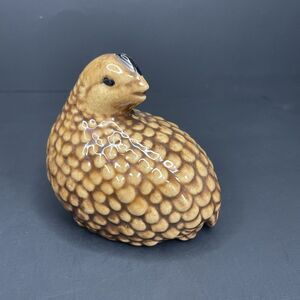 Vintage Brown Quail Looking Down It's‎ back Decorative Figurine Marked ES